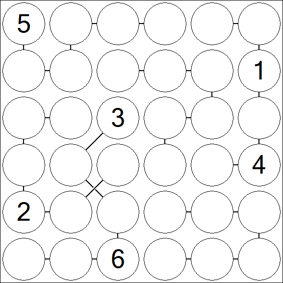 Chain Sudoku 6x6 - Difficile