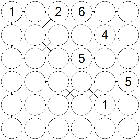 Chain Sudoku 6x6 - Difficile
