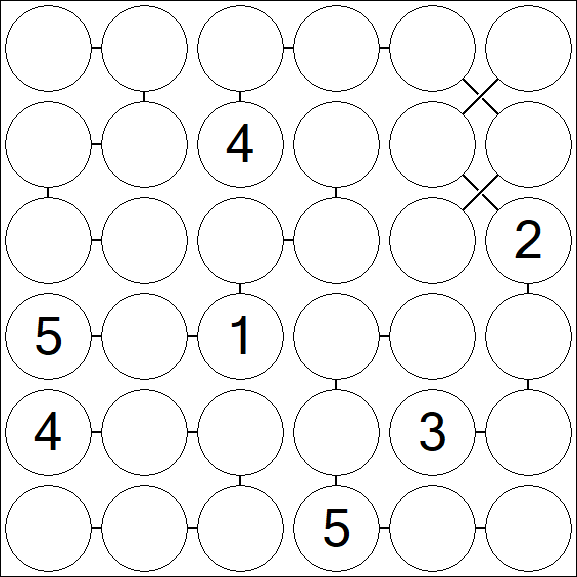 Chain Sudoku 6x6 - Difficile