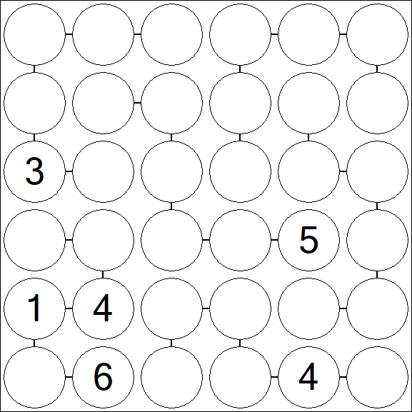 Chain Sudoku 6x6 - Difficile