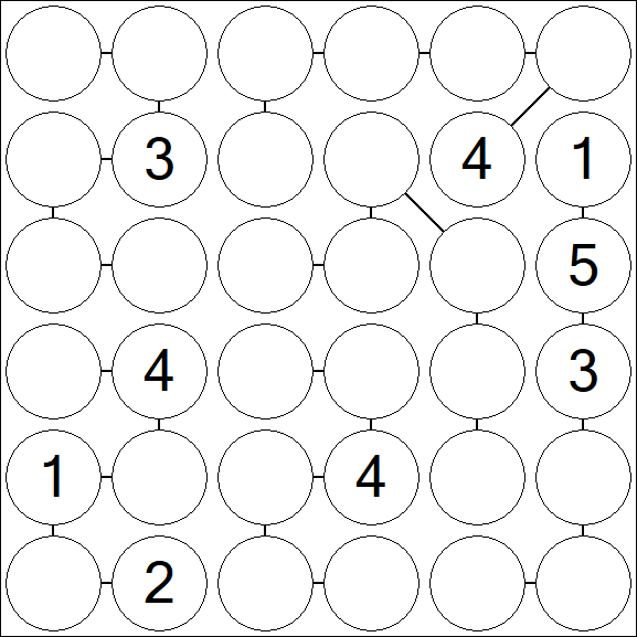 Chain Sudoku 6x6 - Difficile