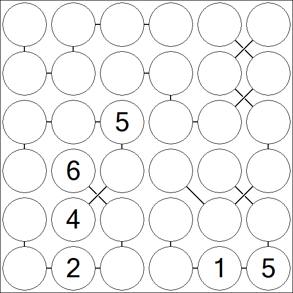 Chain Sudoku 6x6 - Difficile