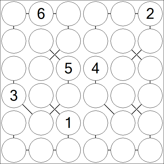 Chain Sudoku 6x6 - Difficile