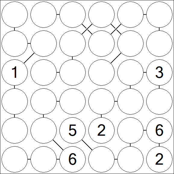 Chain Sudoku 6x6 - Difficile