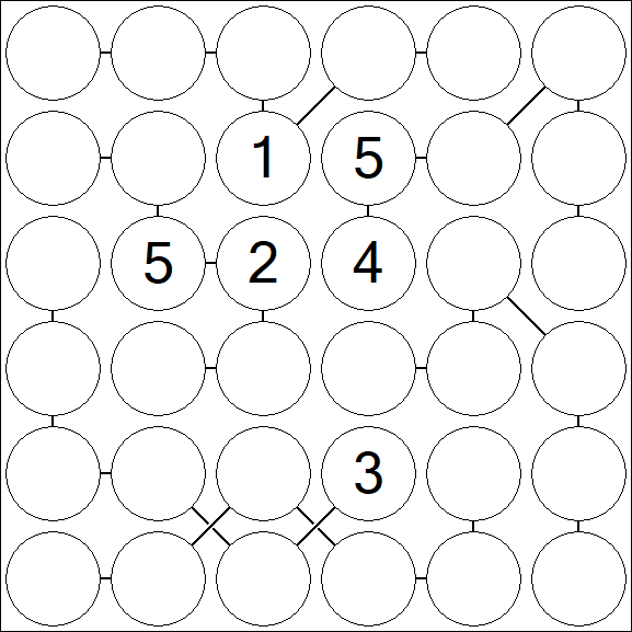 Chain Sudoku 6x6 - Difficile