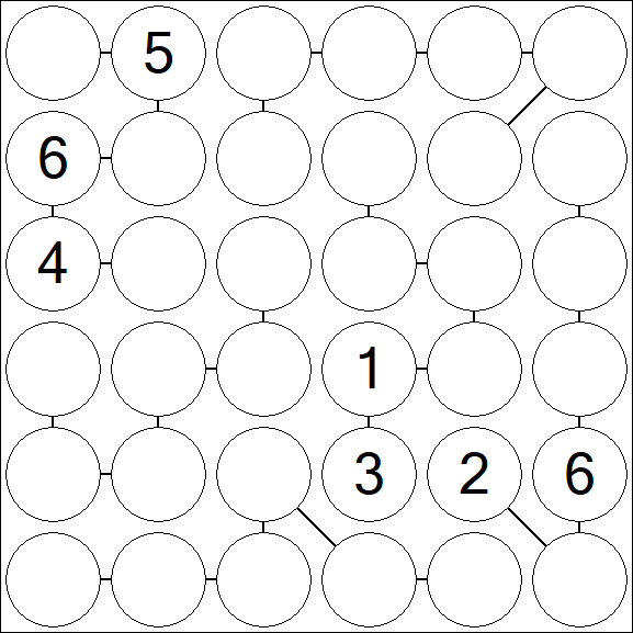 Chain Sudoku 6x6 - Difficile