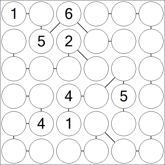 Chain Sudoku 6x6 - Difficile