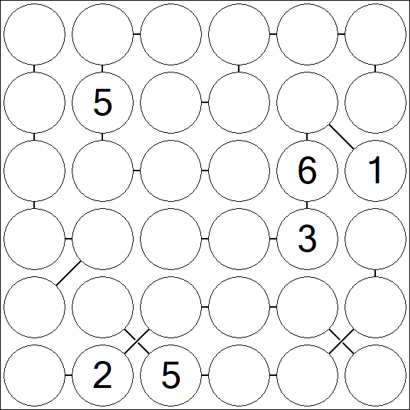 Chain Sudoku 6x6 - Difficile