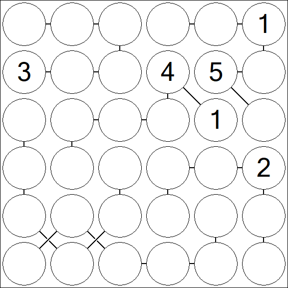 Chain Sudoku 6x6 - Difficile