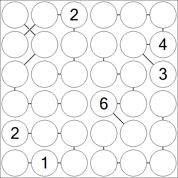 Chain Sudoku 6x6 - Difficile