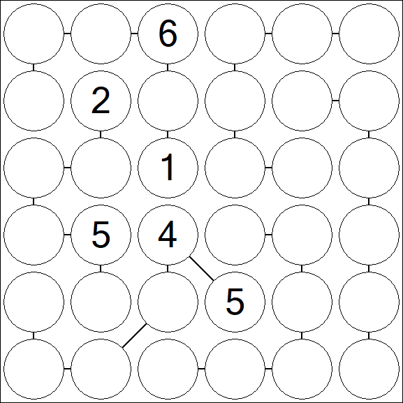 Chain Sudoku 6x6 - Difficile
