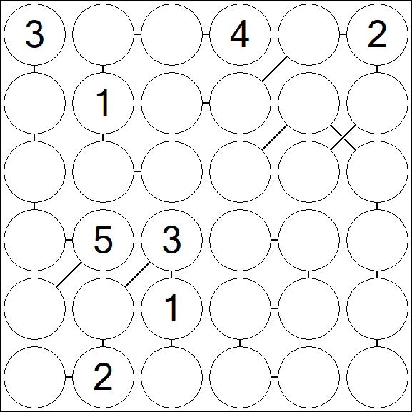 Chain Sudoku 6x6 - Difficile