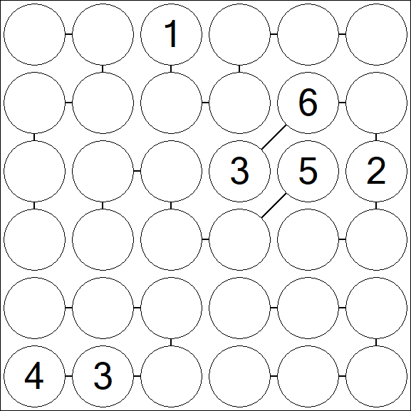 Chain Sudoku 6x6 - Difficile