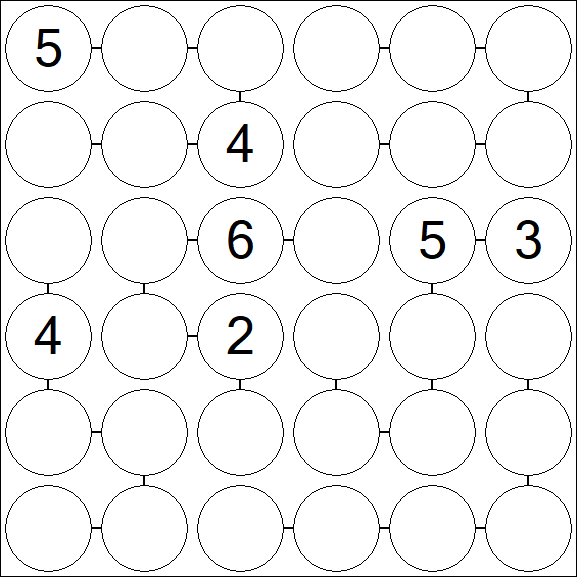 Chain Sudoku 6x6 - Difficile