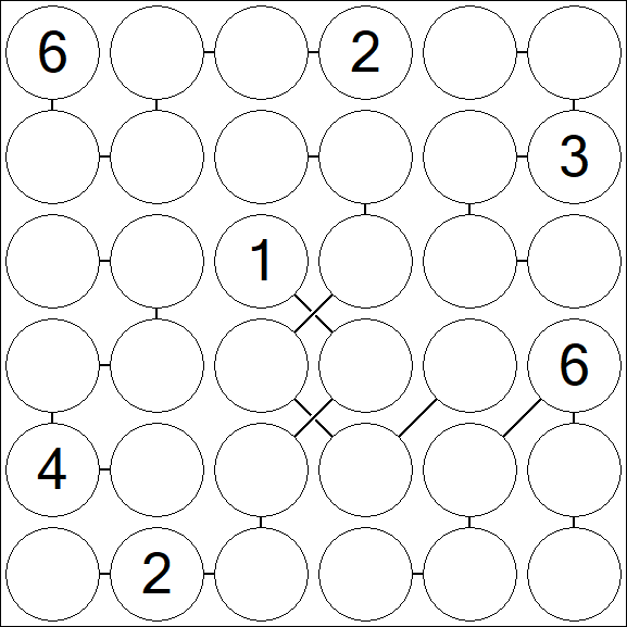 Chain Sudoku 6x6 - Difficile