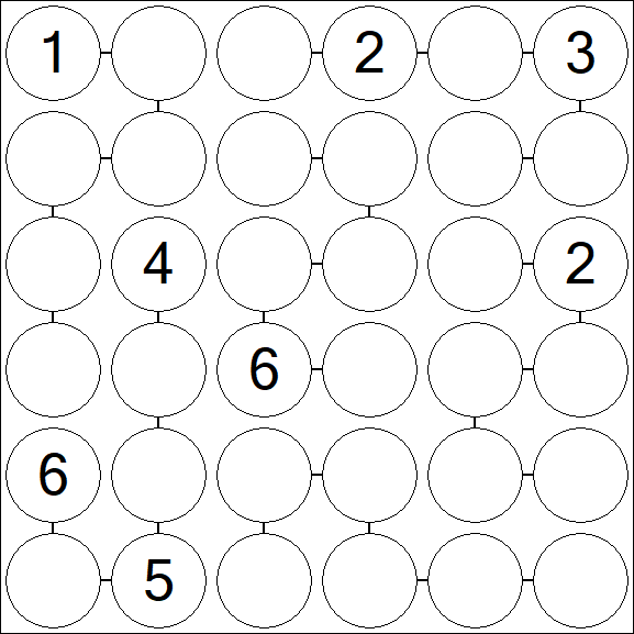 Chain Sudoku 6x6 - Difficile