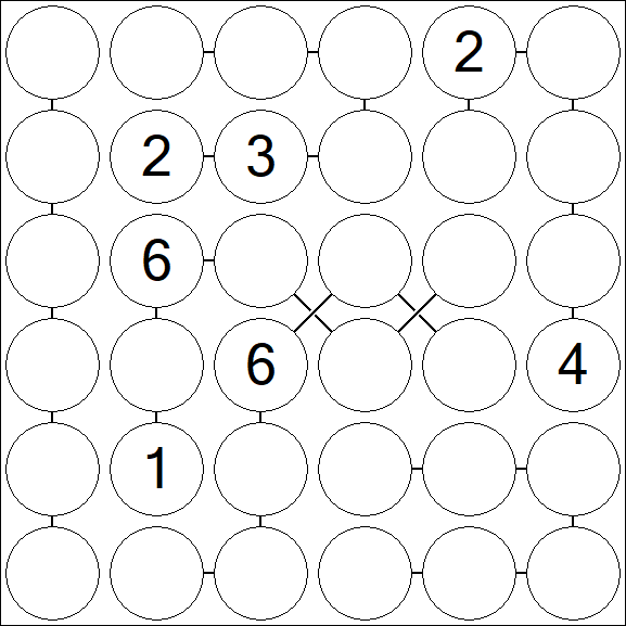 Chain Sudoku 6x6 - Difficile