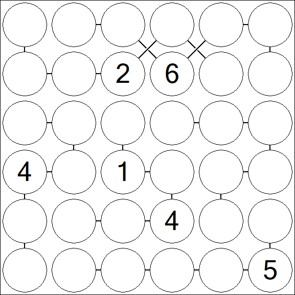 Chain Sudoku 6x6 - Difficile