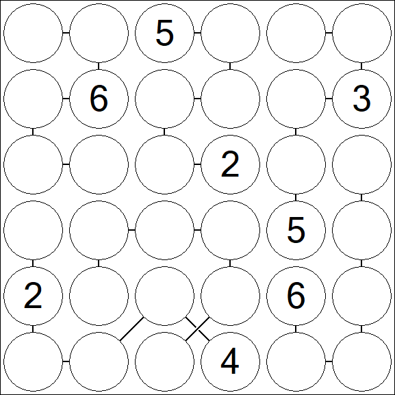 Chain Sudoku 6x6 - Difficile