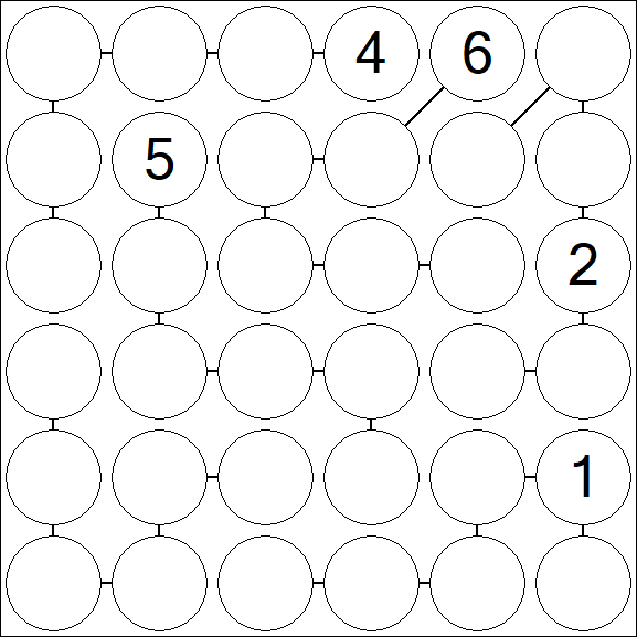 Chain Sudoku 6x6 - Schwierig