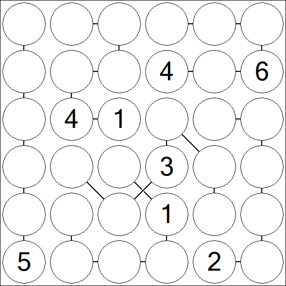 Chain Sudoku 6x6 - Difficile