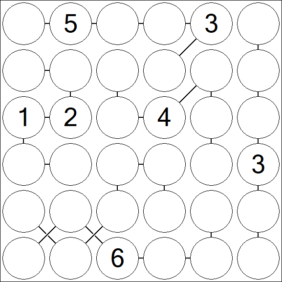 Chain Sudoku 6x6 - Difficile