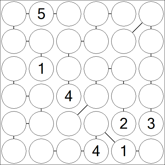 Chain Sudoku 6x6 - Difficile