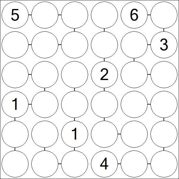 Chain Sudoku 6x6 - Difficile