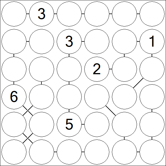 Chain Sudoku 6x6 - Difficile