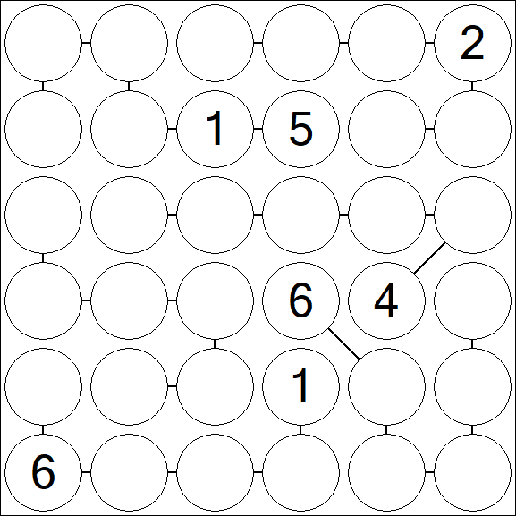 Chain Sudoku 6x6 - Difficile