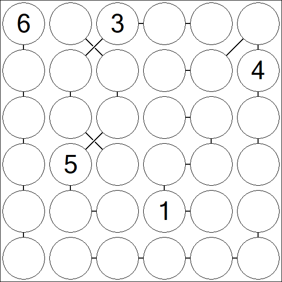 Chain Sudoku 6x6 - Difficile
