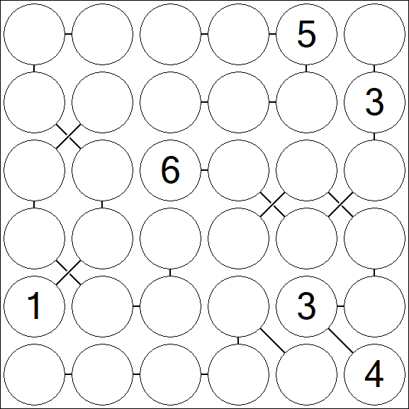 Chain Sudoku 6x6 - Difficile