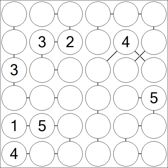 Chain Sudoku 6x6 - Difficile
