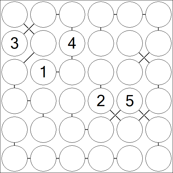 Chain Sudoku 6x6 - Difficile