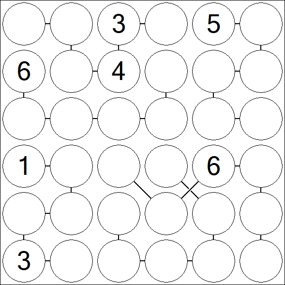Chain Sudoku 6x6 - Difficile
