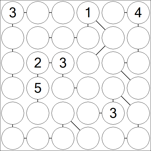 Chain Sudoku 6x6 - Difficile