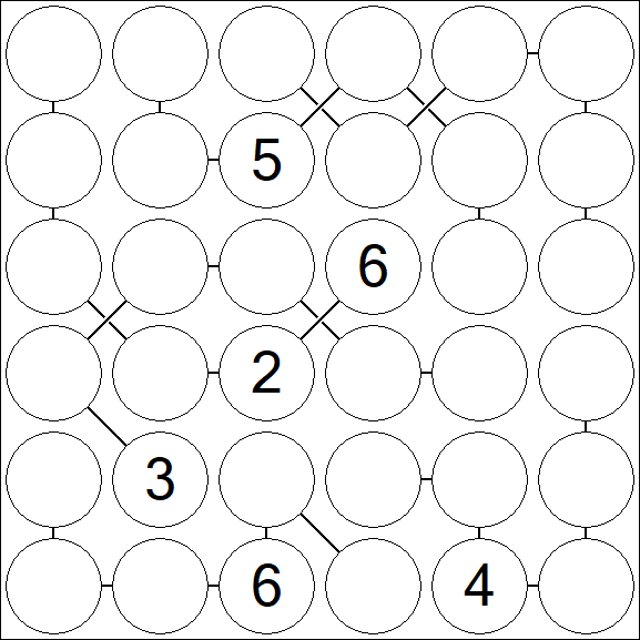 Chain Sudoku 6x6 - Difficile