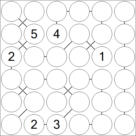 Chain Sudoku 6x6 - Difficile