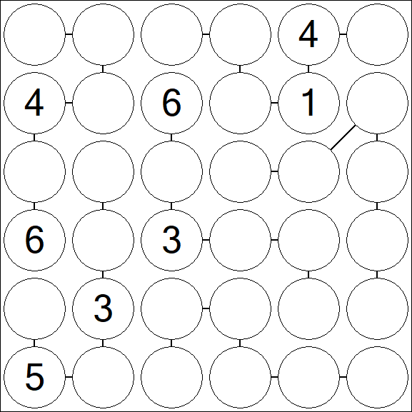 Chain Sudoku 6x6 - Difficile