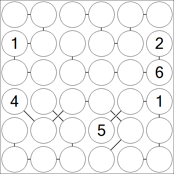 Chain Sudoku 6x6 - Difficile
