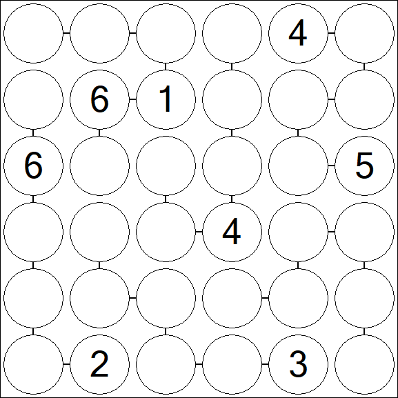 Chain Sudoku 6x6 - Difficile