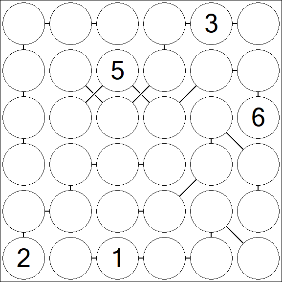 Chain Sudoku 6x6 - Hard