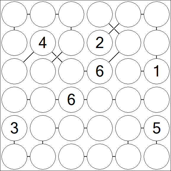 Chain Sudoku 6x6 - Difficile