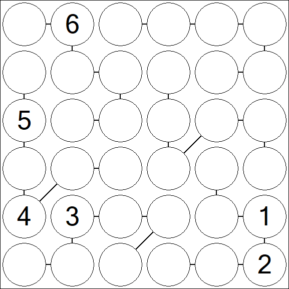 Chain Sudoku 6x6 - Difficile