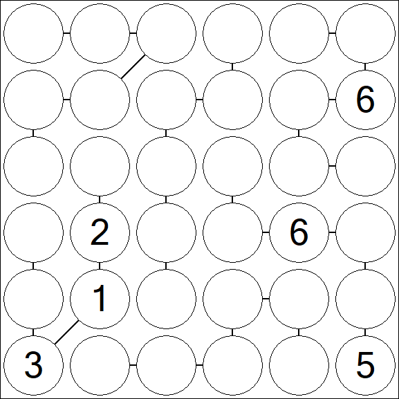 Chain Sudoku 6x6 - Difícil