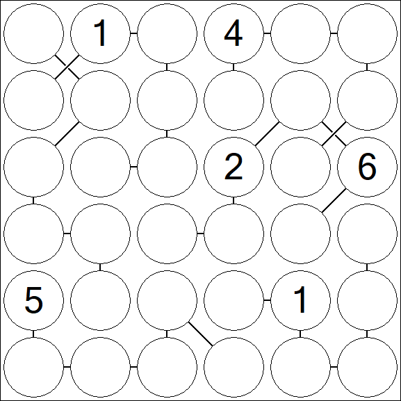 Chain Sudoku 6x6 - Difficile