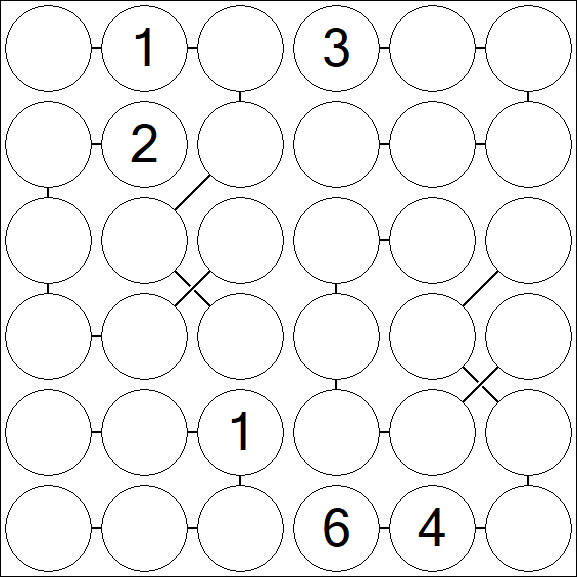 Chain Sudoku 6x6 - Difficile