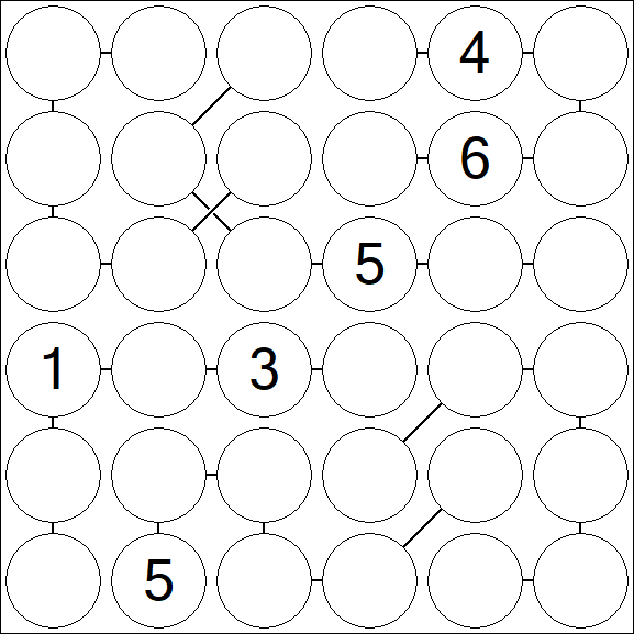 Chain Sudoku 6x6 - Difficile