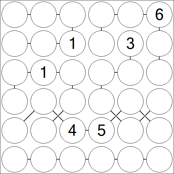 Chain Sudoku 6x6 - Difficile