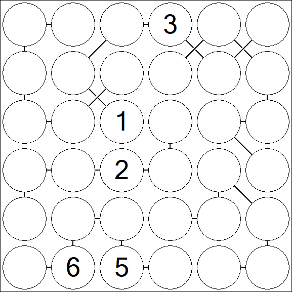 Chain Sudoku 6x6 - Difficile